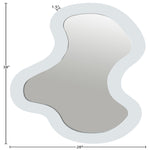 Oblique Iron Frame Mirror in White