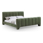Camila Chenille Fabric Upholstered Queen Bed (3 Boxes) in Green