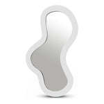Oblique Iron Frame Mirror in White