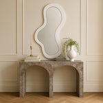 Oblique Iron Frame Mirror in White