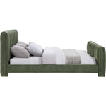 Camila Chenille Fabric Upholstered Queen Bed (3 Boxes) in Green