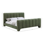 Camila Chenille Fabric Upholstered Queen Bed (3 Boxes) in Green
