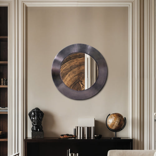 Sphere Iron Frame Mirror in Black