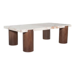 Campania Marble And Oak Wood Coffee Table in Cream