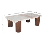 Campania Marble And Oak Wood Coffee Table in Cream