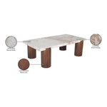 Campania Marble And Oak Wood Coffee Table in Cream