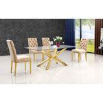 Capri Velvet Upholstered Dining Chair in Beige