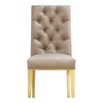 Capri Velvet Upholstered Dining Chair in Beige