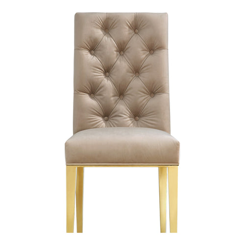 Capri Velvet Upholstered Dining Chair in Beige