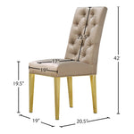 Capri Velvet Upholstered Dining Chair in Beige