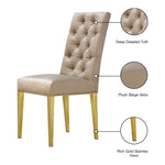Capri Velvet Upholstered Dining Chair in Beige