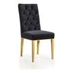 Capri Velvet Upholstered Dining Chair in Black