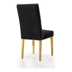 Capri Velvet Upholstered Dining Chair in Black