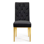 Capri Velvet Upholstered Dining Chair in Black