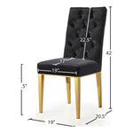 Capri Velvet Upholstered Dining Chair in Black