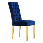 Capri Velvet Upholstered Dining Chair in Navy
