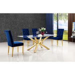 Capri Velvet Upholstered Dining Chair in Navy