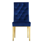 Capri Velvet Upholstered Dining Chair in Navy