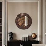 Sphere Iron Frame Mirror in Brown