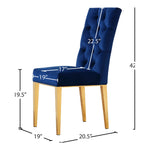 Capri Velvet Upholstered Dining Chair in Navy