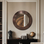 Sphere Iron Frame Mirror in Brown
