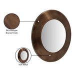Sphere Iron Frame Mirror in Brown