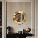 Sphere Iron Frame Mirror in Gold