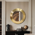 Sphere Iron Frame Mirror in Gold