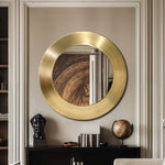 Sphere Iron Frame Mirror in Gold