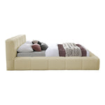 Carlin Chenille Fabric Upholstered King Bed (3 Boxes) in Beige