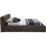 Carlin Chenille Fabric Upholstered King Bed (3 Boxes) in Brown