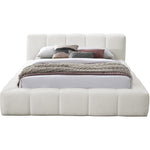 Carlin Chenille Fabric Upholstered King Bed (3 Boxes) in Cream