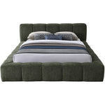 Carlin Chenille Fabric Upholstered King Bed (3 Boxes) in Olive