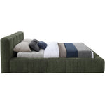 Carlin Chenille Fabric Upholstered King Bed (3 Boxes) in Olive