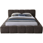 Carlin Chenille Fabric Upholstered Queen Bed (3 Boxes) in Brown