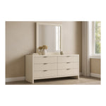 Fairfax Solid Wood And Oak Veneer Frame Mirror in Cream