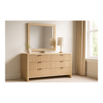 Fairfax Solid Wood And Oak Veneer Frame Mirror in Natural