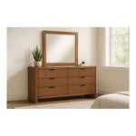 Fairfax Solid Wood And Oak Veneer Frame Mirror in Walnut