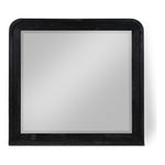 Fluted Solid Wood And Oak Veneer Mirror in Black