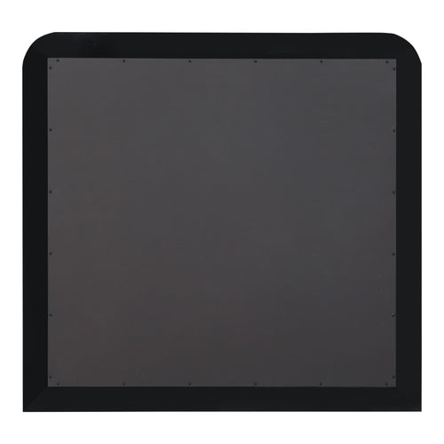 Fluted Solid Wood And Oak Veneer Mirror in Black