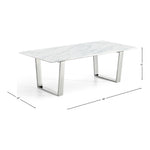 Carlton Marble Veneer Top And Steel Base Coffee Table in Chrome