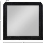 Fluted Solid Wood And Oak Veneer Mirror in Black