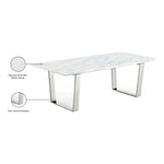 Carlton Marble Veneer Top And Steel Base Coffee Table in Chrome