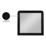 Fluted Solid Wood And Oak Veneer Mirror in Black
