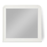 Fluted Solid Wood And Oak Veneer Mirror in Cream