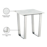 Carlton Marble Veneer Top And Steel Base End / Side Table in Chrome