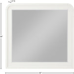 Fluted Solid Wood And Oak Veneer Mirror in Cream