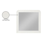 Fluted Solid Wood And Oak Veneer Mirror in Cream