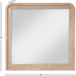 Fluted Solid Wood And Oak Veneer Mirror in Natural