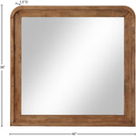 Fluted Solid Wood And Oak Veneer Mirror in Walnut